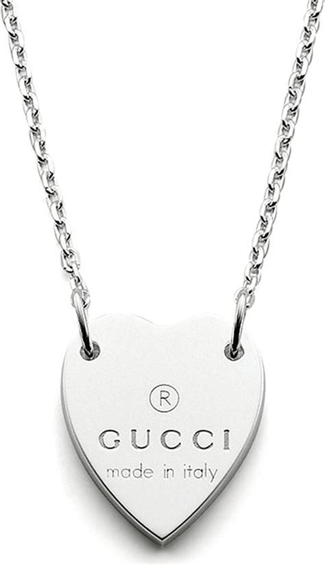 gucci heart necklace.|gucci trademark necklace with heart pendant.